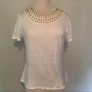 Short sleeve embellished top